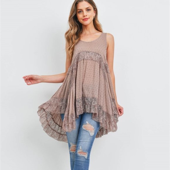 Mocha Detailed Boho tunic top - Picture 2 of 14